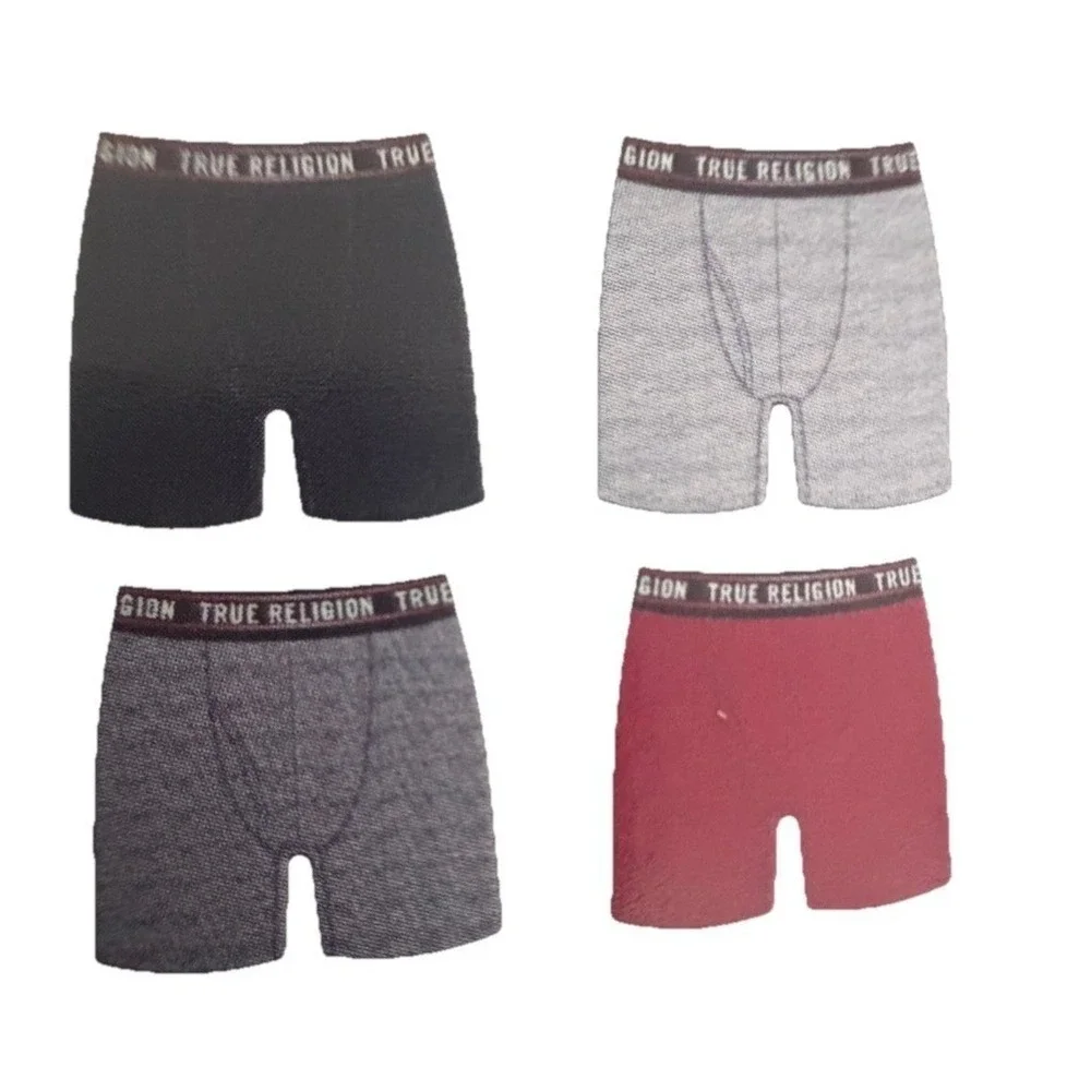 True Religion Men's Cotton Stretch‎ Boxer Briefs 4-Pack in size XL